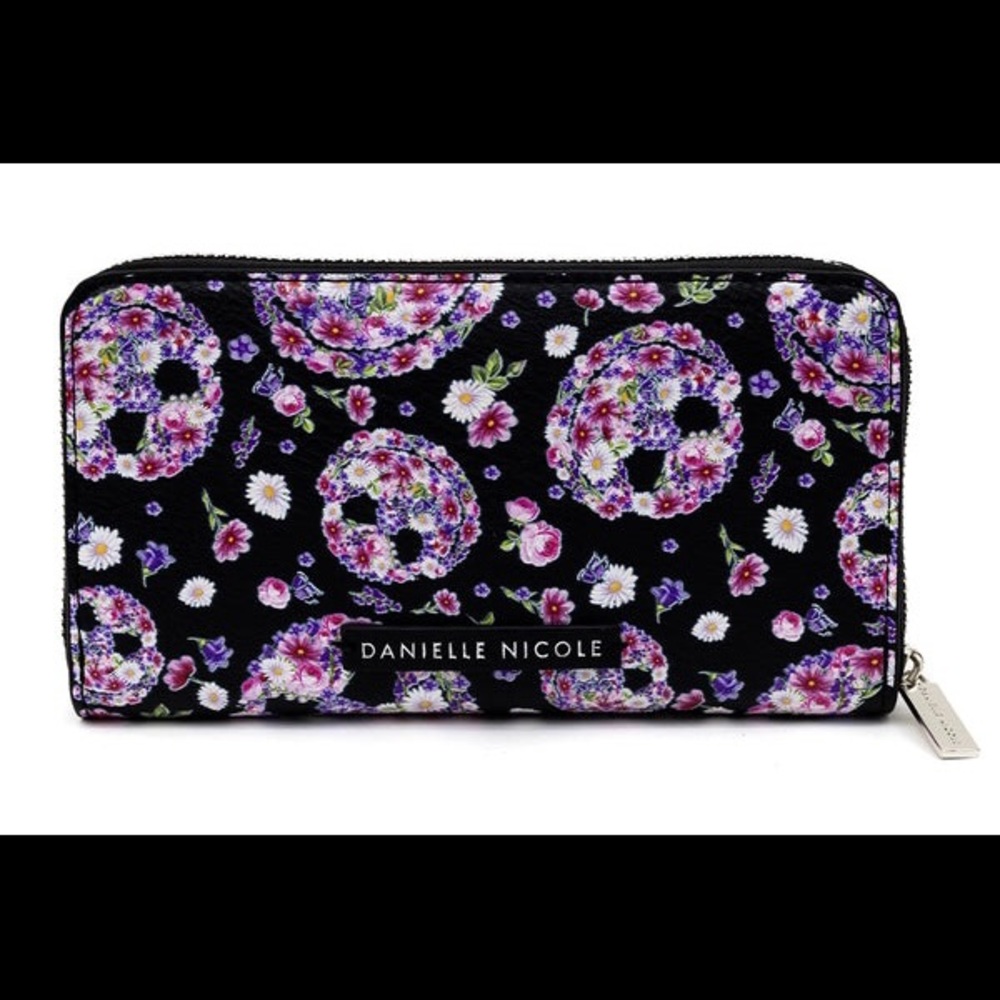 DANIELLE NICOLE Disney Nightmare Before Christmas Floral Jack Wallet Zip Around